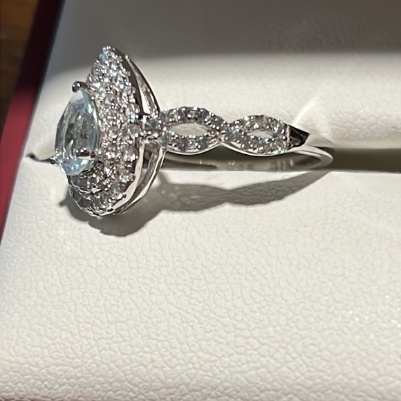 aquamarine 925 sterling silver ring - Picture 2 of 3